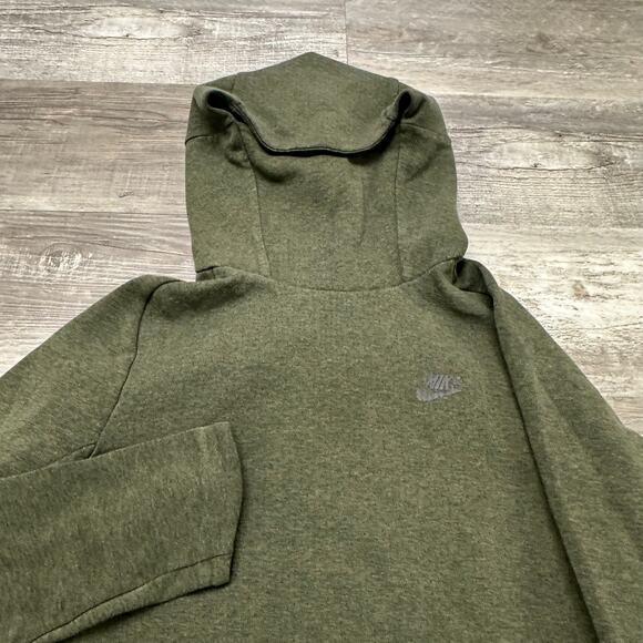 Nike Sportswear Tech Fleece Heather Green Mens M Pullover Paneled Scuba Hoodie - Picture 1 of 11
